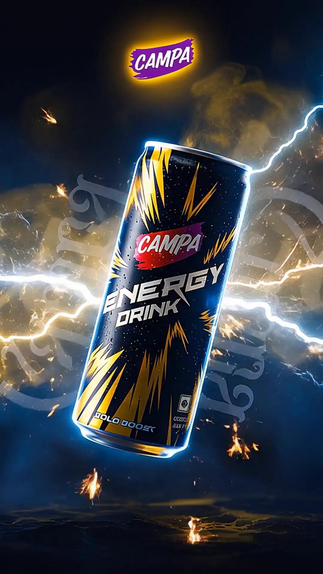 Campa energy drink advertising campaign with neon lightning effects by Rahul Chanda, beverage photographer India