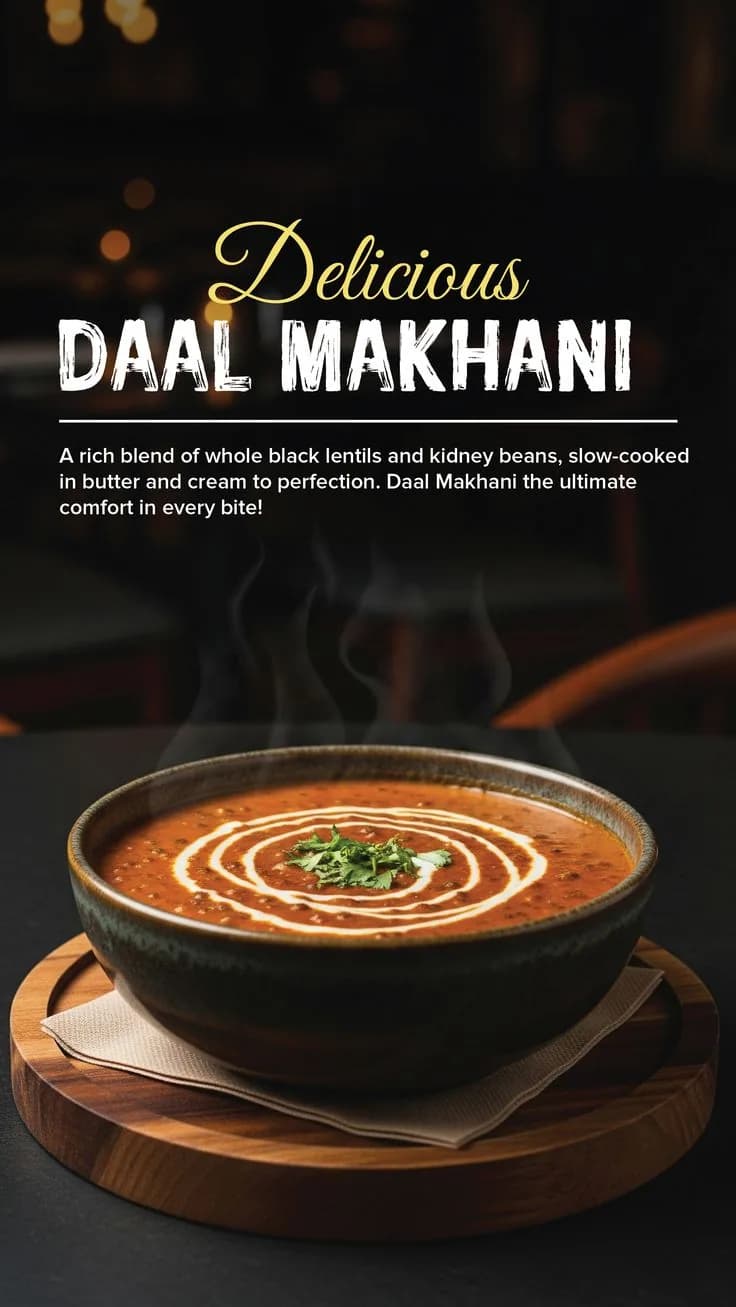 Daal makhani menu design card with food photography by Rahul Chanda, restaurant branding photographer in Dehradun