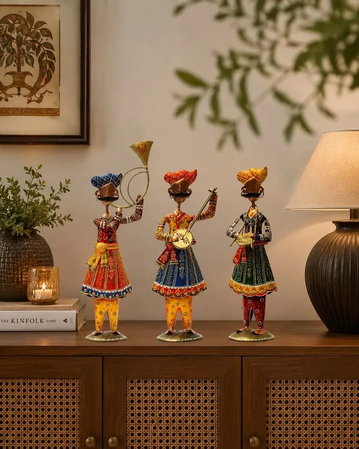 Mid-Century Brass & Wood Table Accents by Rahul Chanda, commercial interior and home decor photographer in Dehradun, India